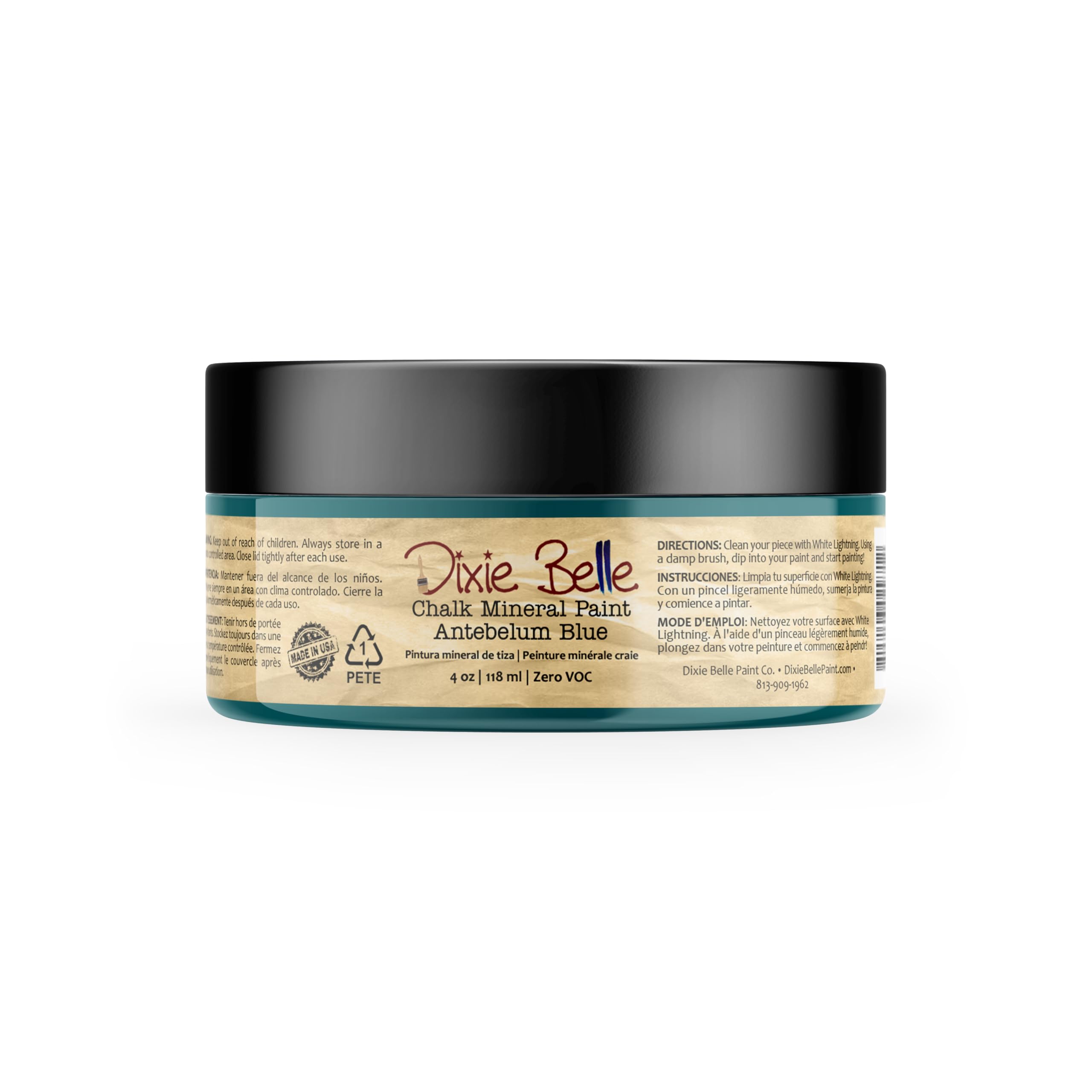 Dixie Belle Paint Company Chalk Finish Furniture Paint - Caviar (32oz) - Matte Black Chic Chalk Mineral DIY Furniture Paint — view 386