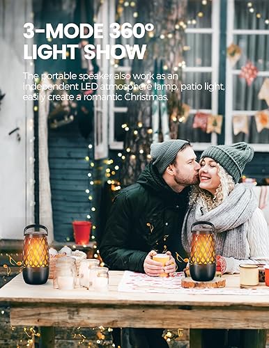 Miniatura 7 de Altavoces para exteriores, regalos para hombres, altavoz Bluetooth con luces, multisincronización, hasta 100 altavoces, emparejamiento automático