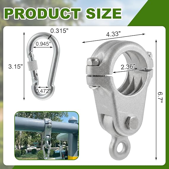 Silkfly 2 Pcs Heavy Duty Swing Hangers Set, 2-3/8, Cast Aluminum