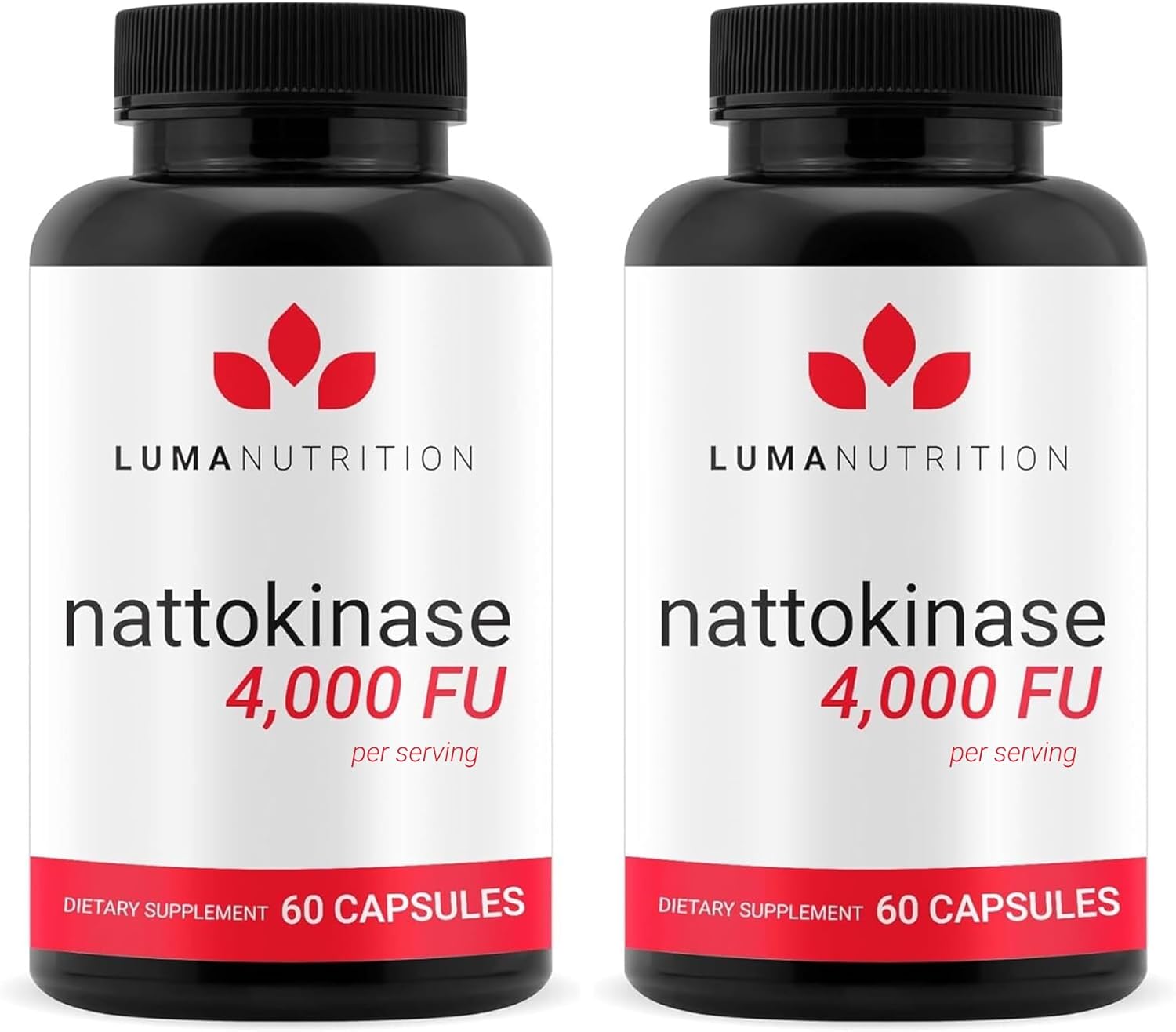 Luma Nutrition Nattokinase Supplement - Natto 4000 FU Per Serving, Premium Heart Health Support - Vegan & Gluten Free - 60 Capsules - Made in USA (Pack of 2)