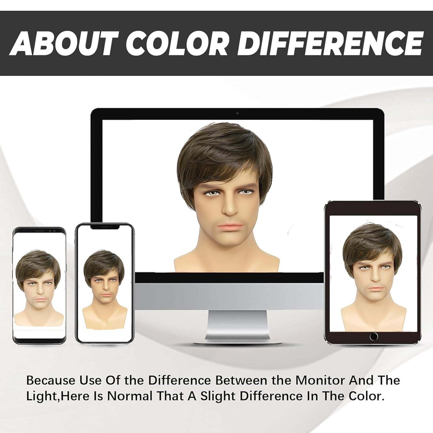 Mens Short Brown Wigs for Men Synthetic Realistic Natural Hair Male Cosplay Party Halloween Wigs - Image 6