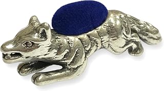 Victorian Style Collectable Fox Dog Pin Cushion 925 Sterling Silver Sewing Needle