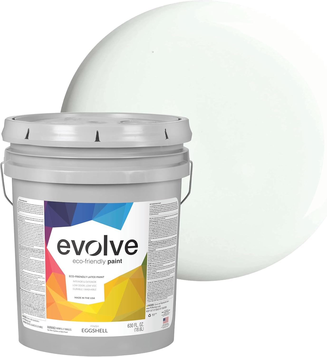 EVOLVE Paint & Primer: Environment-friendly, Low Sheen with One-coat Coverage for Interior & Exterior surfaces (Morning Frost, 5-Gallon)