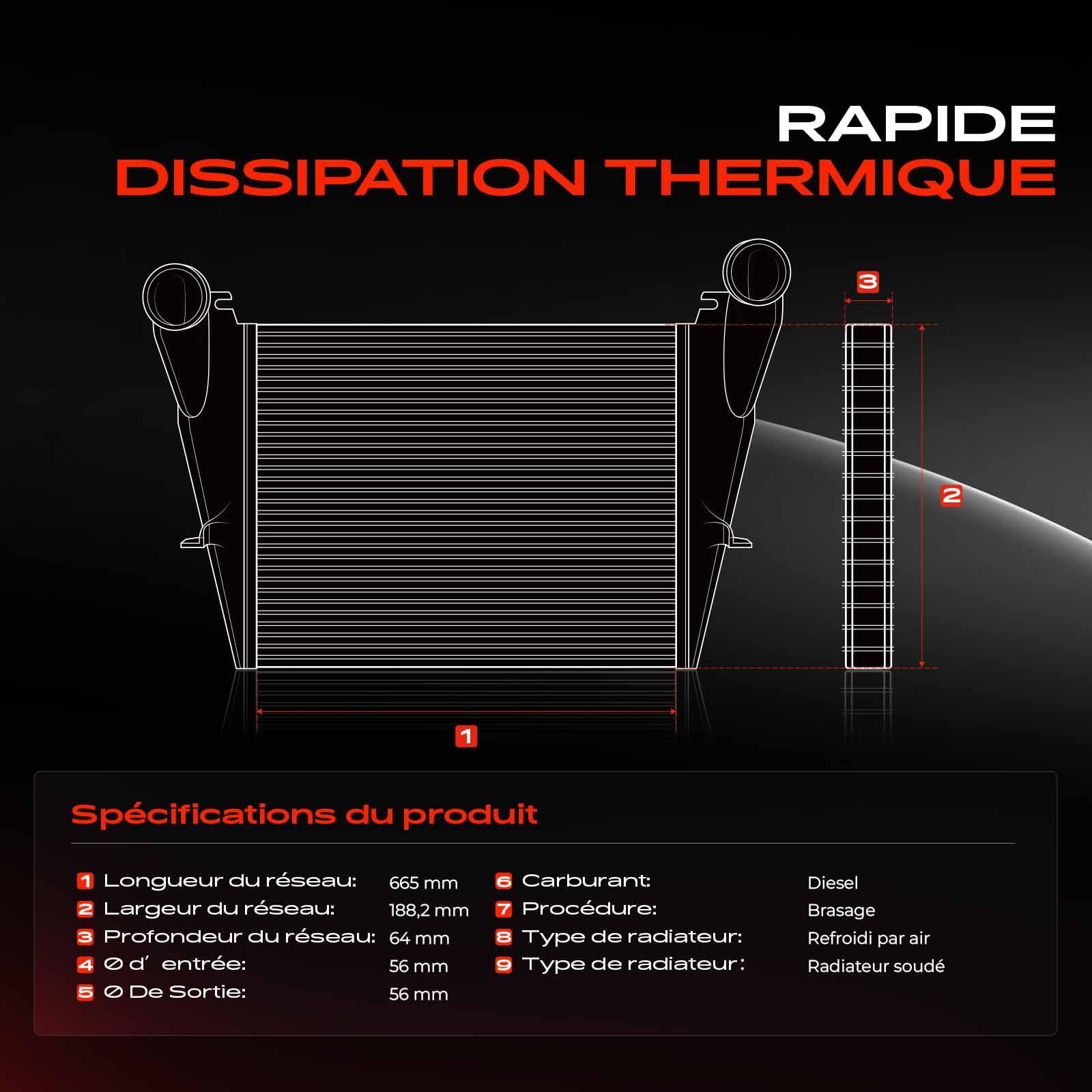 Frankberg Refroidisseur turbo intercooler 4475011301