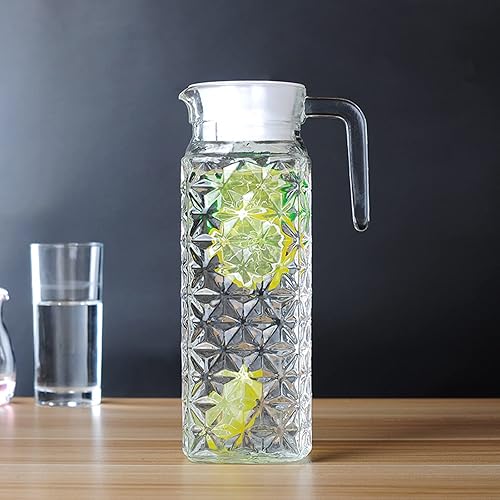 Miniatura 6 de Peohud Paquete de 2 jarras acrílicas, jarra de plástico transparente de 37 onzas con tapa extraíble, jarra de jugo transparente para té helado,