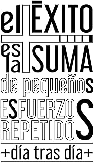 Docliick® Vinilos de pared decorativo con frase decorativa motivadora "EL ÉXITO ES LA SUMA.." Pegatinas decorativas pared....