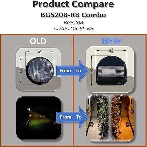 Miniatura 25 de BG520B-SB, toldo LED de doble color, de alto rendimiento, de larga duración con clasificación IP65, para porche con modos de color intercambiables