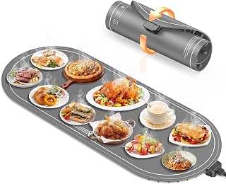 Extra Large 36x15" Silicone Food Warming Mat - Rollable Portable Warmer with Insulation Pad for Parties, Buffets & Family Meals