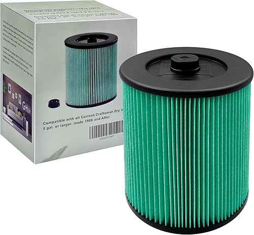 Filtro de vacío HEPA 17912 y 9-17912 compatible con Craftsman, filtro n. 9-17912 para aspiradoras de 5, 6, 8, 9, 12, 14, 16 y 32 galones o más