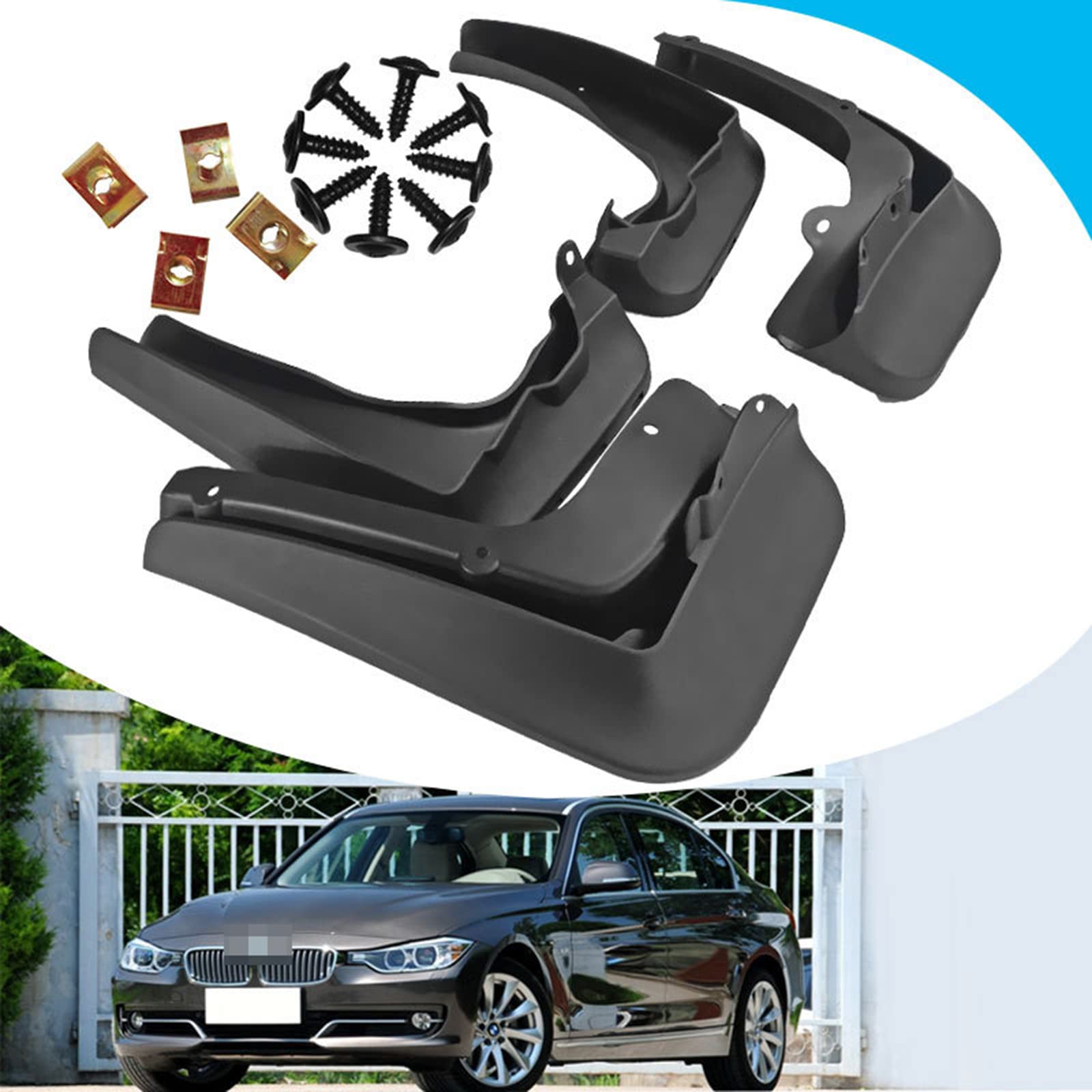 Pare-éclaboussures BMW Série 3 2013-2019 JONASC garde-boue avant arrière avec vis