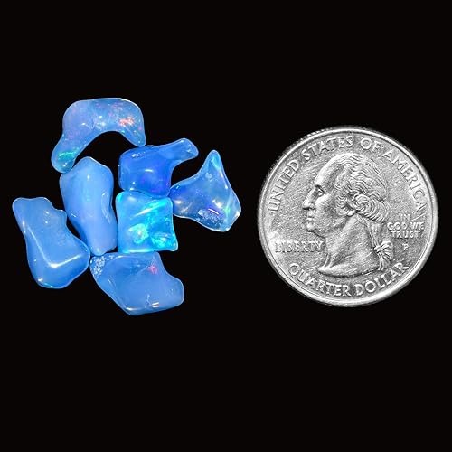 Vista 21 de 7pcs Natural Organic Pink Ethiopian Opal Crystal Gemstone, Chakra Healing Crystal, Rough Crystals and Gemstone, October Birthstone, Jewelry Making