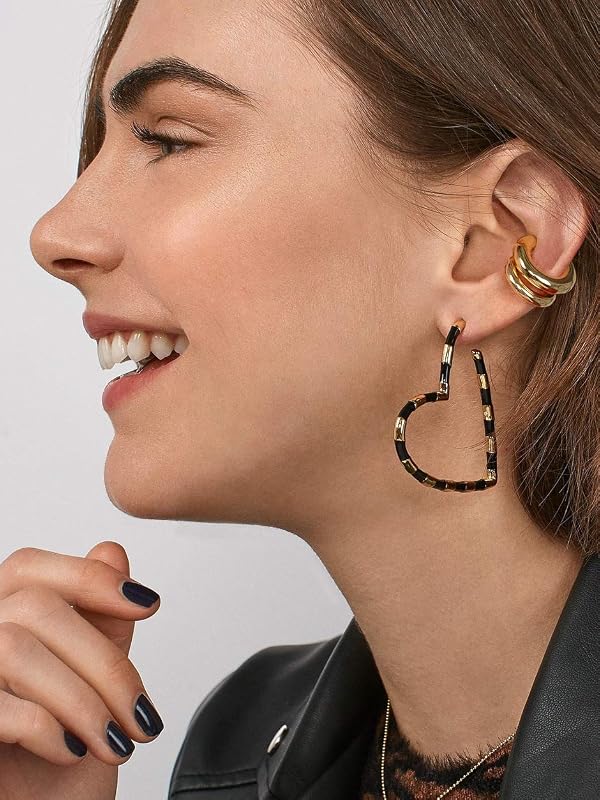 Ear Cuffs for Women Non Piercing Sparkling Huggie Ear Cuff Earrings Cuff Fake Cartilage Earrings (1 - (2pcs-s)) by Sora Tuki - Used condition - Image 8