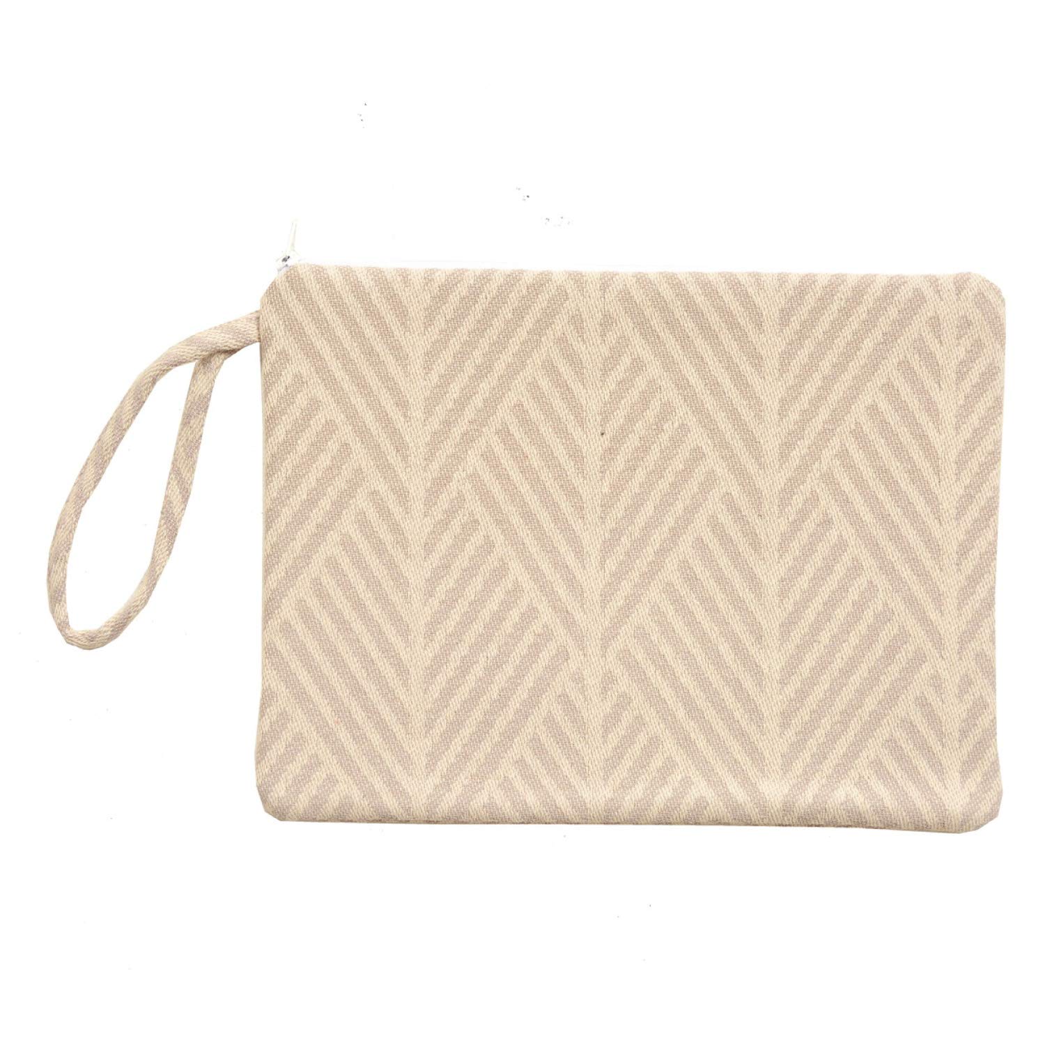Amazon｜萩原 フラットポーチ ホワイト 約38×27cm 「クラック