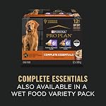 Purina Pro Plan Complete Essentials Wet Dog Food, Entree Variety Pack 2 Arômes - 368 g Can (12 Boîte)