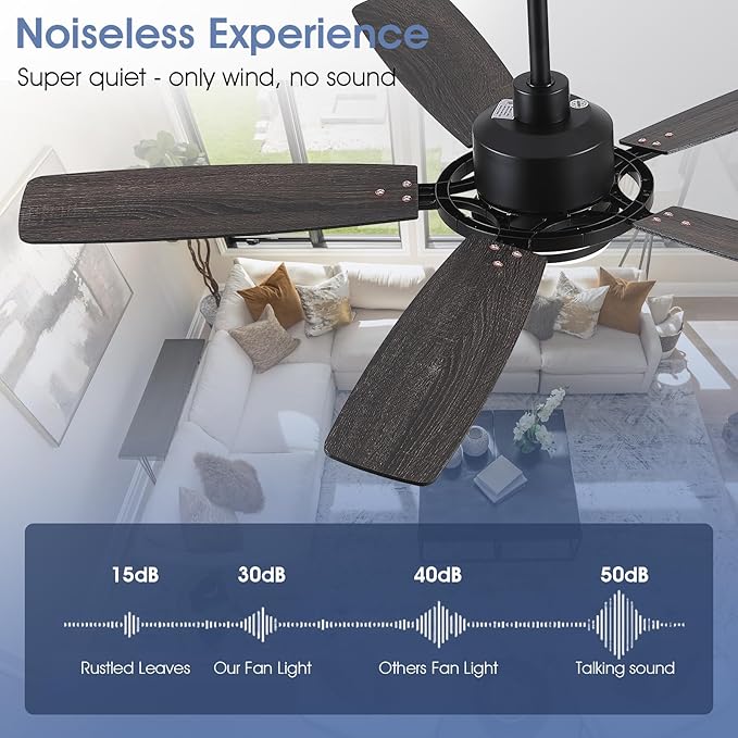 Ventilador de Techo 54 Pulgadas con Luz LED, 6 Velocidades y miniatura 8