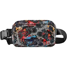 Monster Truck Fanny Pack for Women Men Crossbody Bag Waist Pack Belt Pouch Waterproof Hip Bum Bag for Travel Running Hiking Cycling