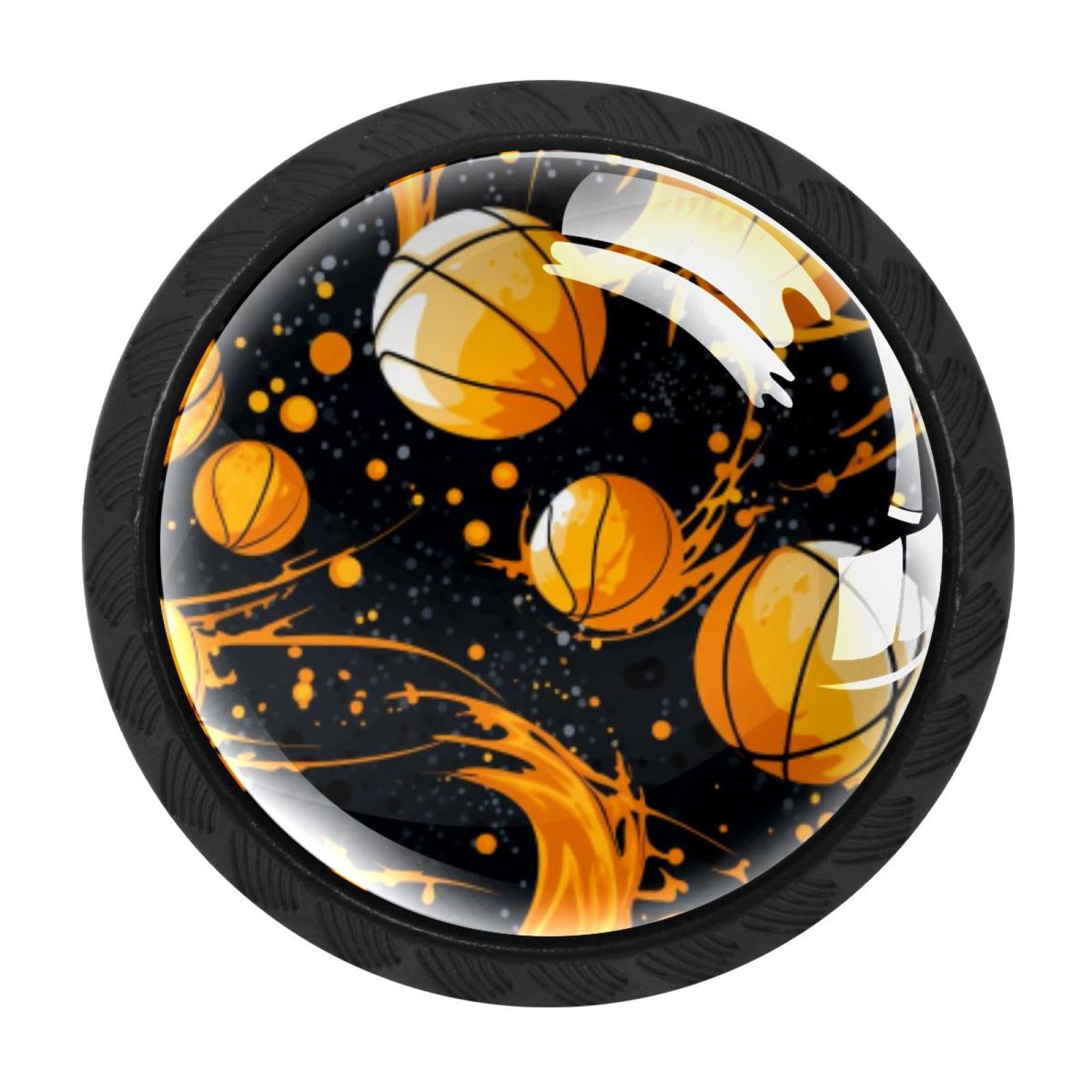 Chenzzzz Multicolored 02 4 Pack Black Basketball Kitchen Handles, Cabinet Pulls Hardware For Cupboard Drawer Knobs Dresser Pulls