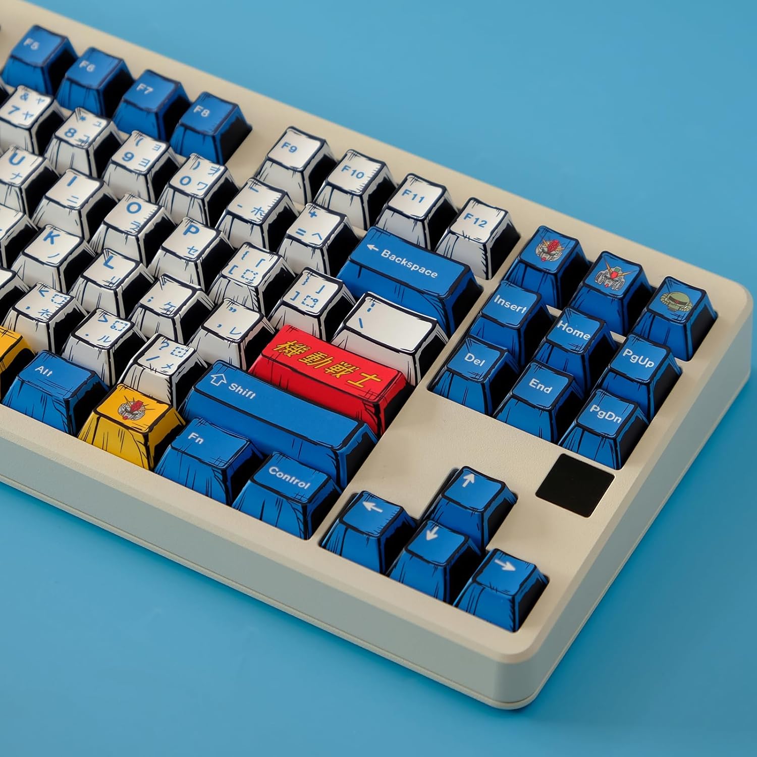 PBT Keycaps, 150 Keys Dye-Sublimation Cherry Profile Japanese Manga Theme Keycaps Set for Cherry Gateron MX Switches Mechanical Keyboard