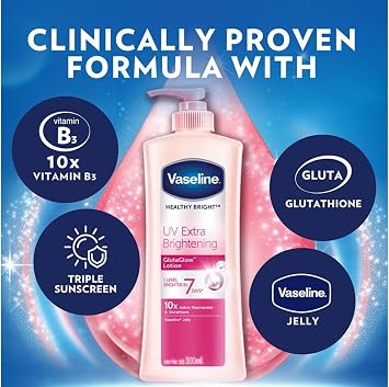 Vaseline Healthy Bright UV Extra Brightening Gluta Glow Body Lotion, Size 300ml
