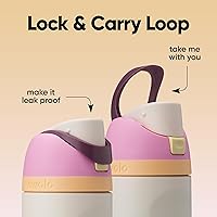 Vista 3 de Botella de agua aislada de acero inoxidable Owala FreeSip con pajita, botella de agua deportiva sin BPA, ideal para viajes, 24 oz, Daybreak