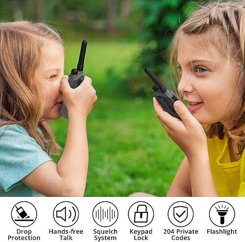 Miniatura 8 de Radioddity FS-T3 Walkie Talkies para adultos y niños de largo alcance, paquete de 4 unidades de radio bidireccional recargable Walky Talky FRS, 22