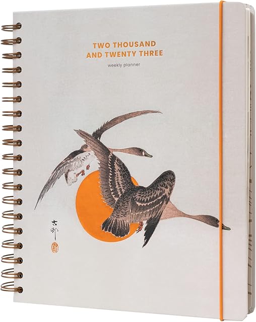 Kokonote Japanese Art Diary 2023 | Big Size 8.3 x 9.8 inch - 21 x 25 cm | Academic Diary Week To View | With Stickers | Cute Stationery | 2023 Diary
