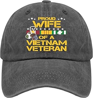 Proudss Wife Vietnam War Veteran Cap Cute Hat Mens Baseball Cap Gifts for Him Golf Hat