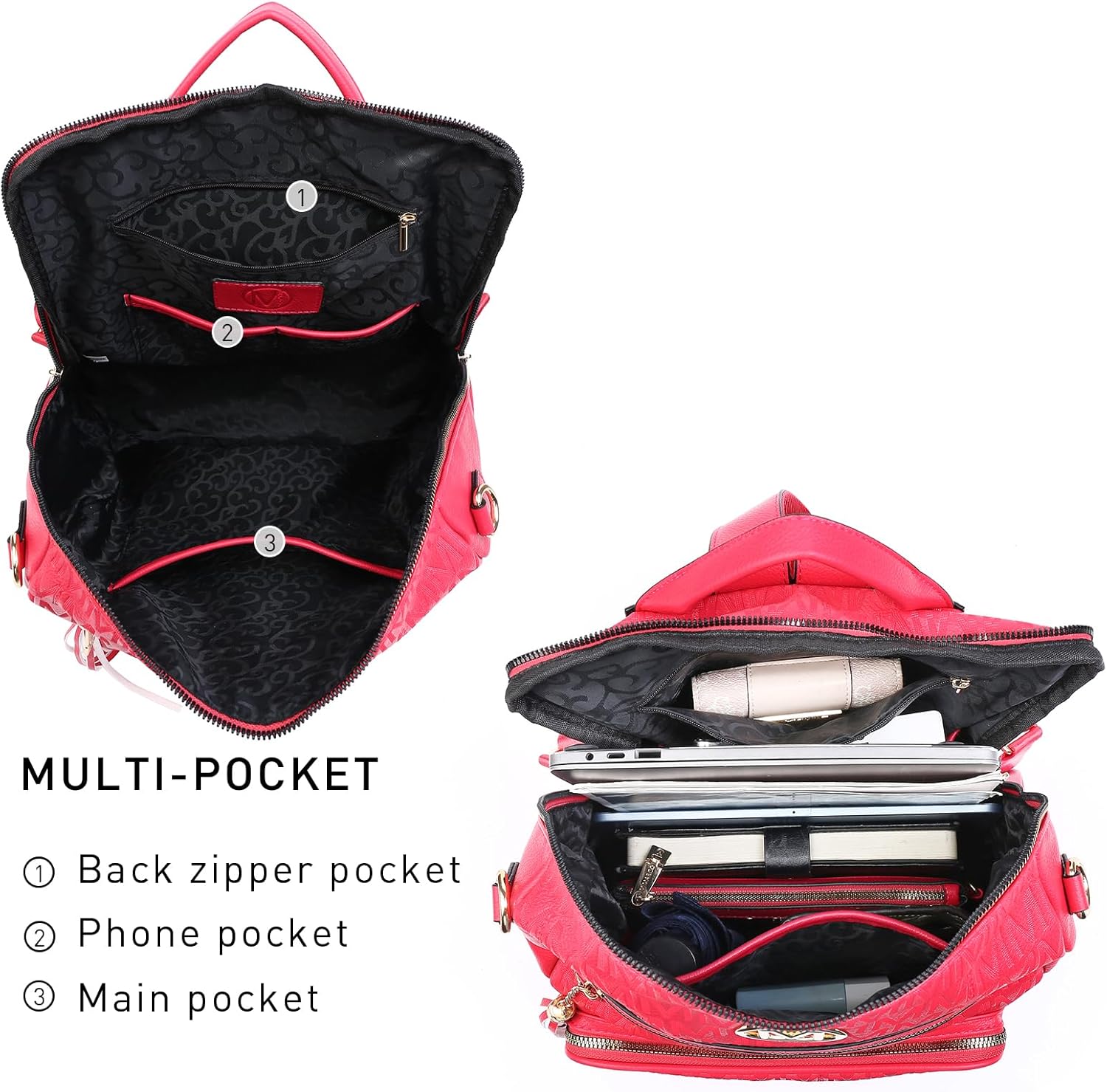 MKP COLLECTION Women Fashion Backpack Purse Convertible Large Rucksack Versatile Travel Shoulder Bags Handbag Set with Tassel - Image 5