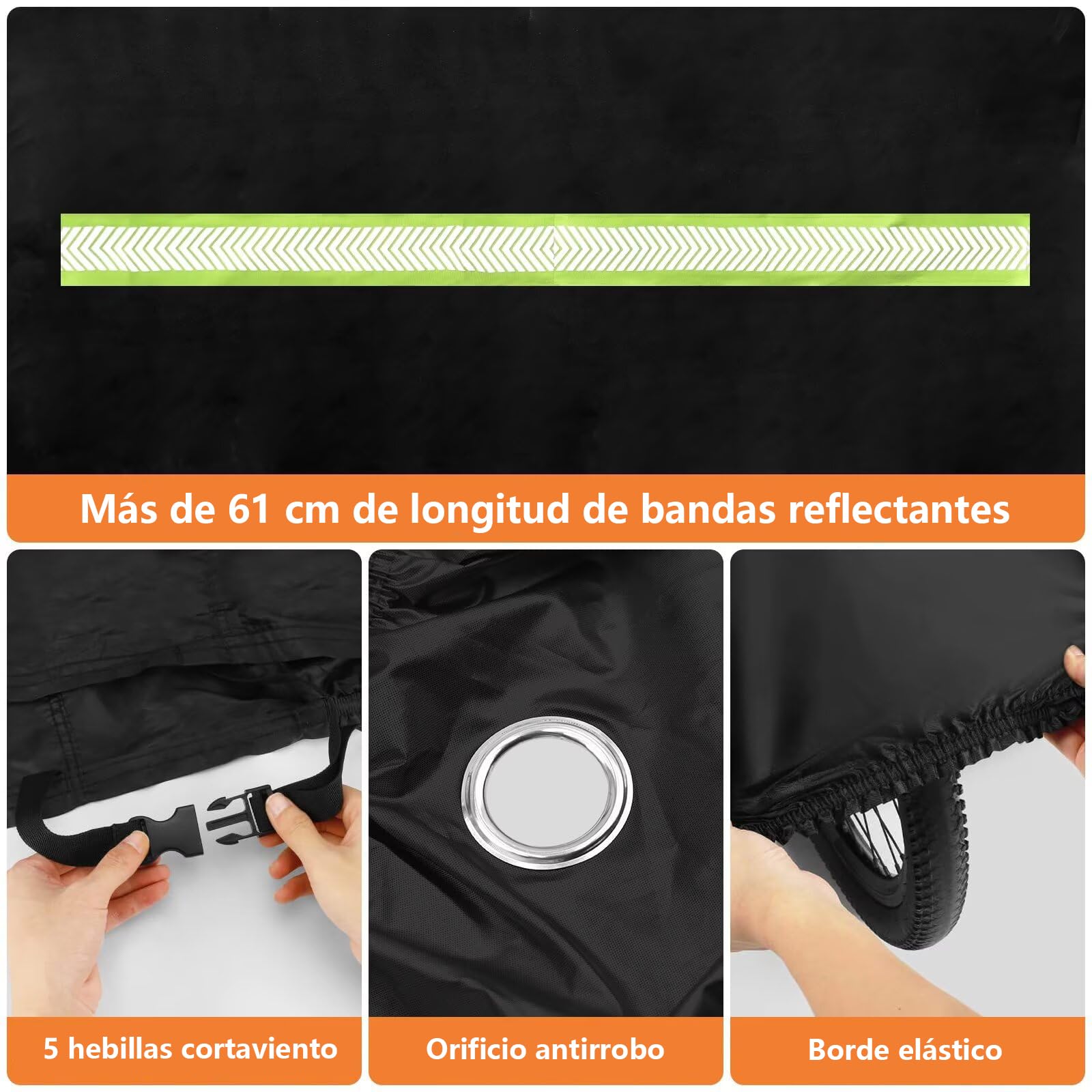 COTOP Funda protectora de autocaravana para bicicletas, funda bicicleta 600D impermeable para transporte, robusta funda de bicicleta Oxford portabicicletas trasera
