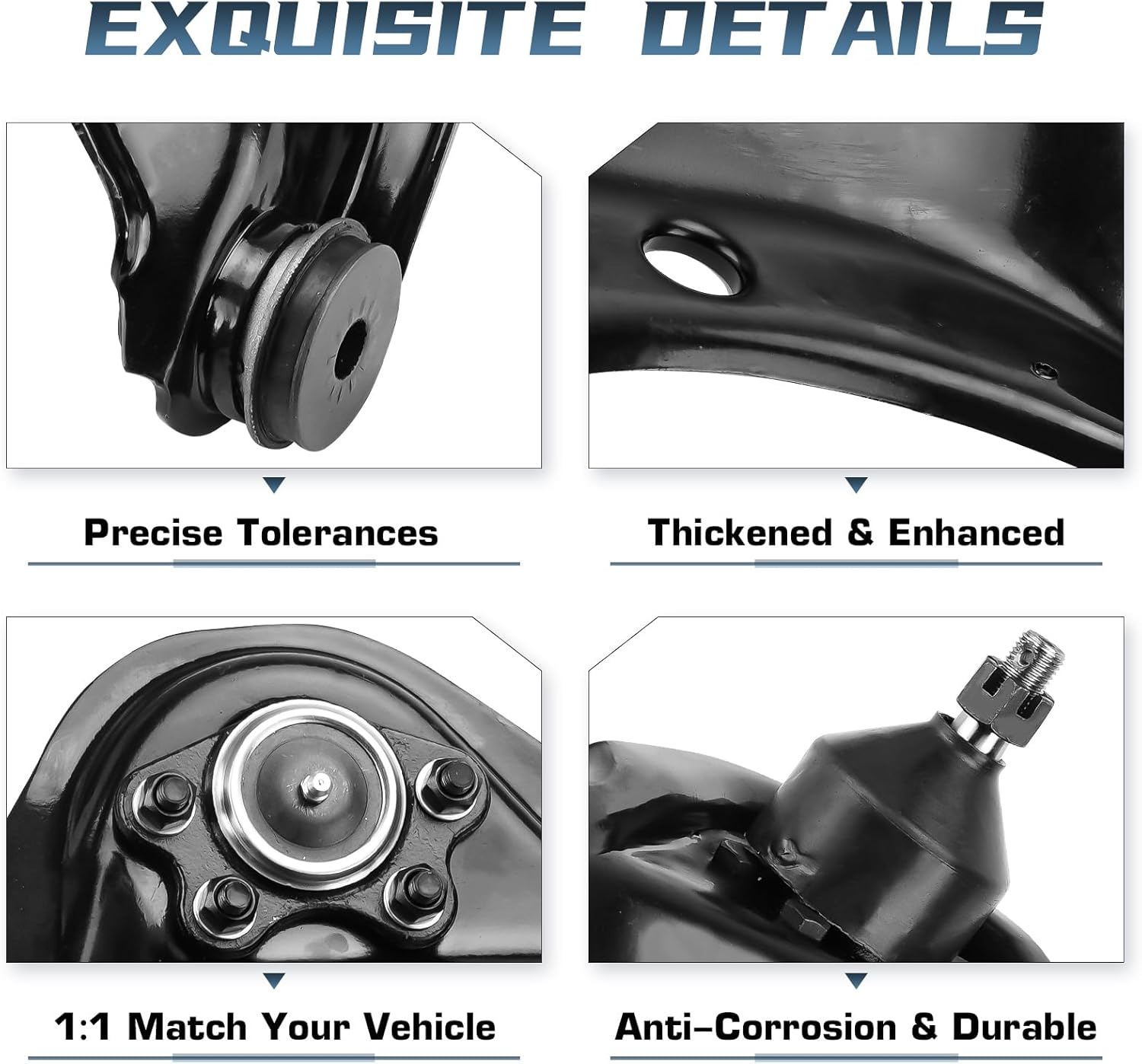 2WD Front End 15pc Suspension Kit for Chevy GMC Tahoe Yukon C1500 C2500 Front Upper Control Arms w/Lower Ball Joints Sway Bars Tie Rods Idler Pitman Arm Sleeves Idler Bracket K620160 K620161