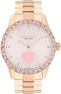 COACH Brooks Women's Automatic Watch - 38mm Stainless Steel Bracelet with Crystal-Set Bezel - Self-Winding - Premium Everyday Fashion - Gift for Her