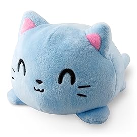 TeeTurtle - The Original Reversible Cat Plushie - Russian Blue - Cute Sensory Fidget Stuffed Animals That Show Your Mood 4 inch