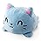 TeeTurtle - The Original Reversible Cat Plushie - Russian Blue - Cute Sensory Fidget Stuffed Animals That Show Your Mood 4 inch