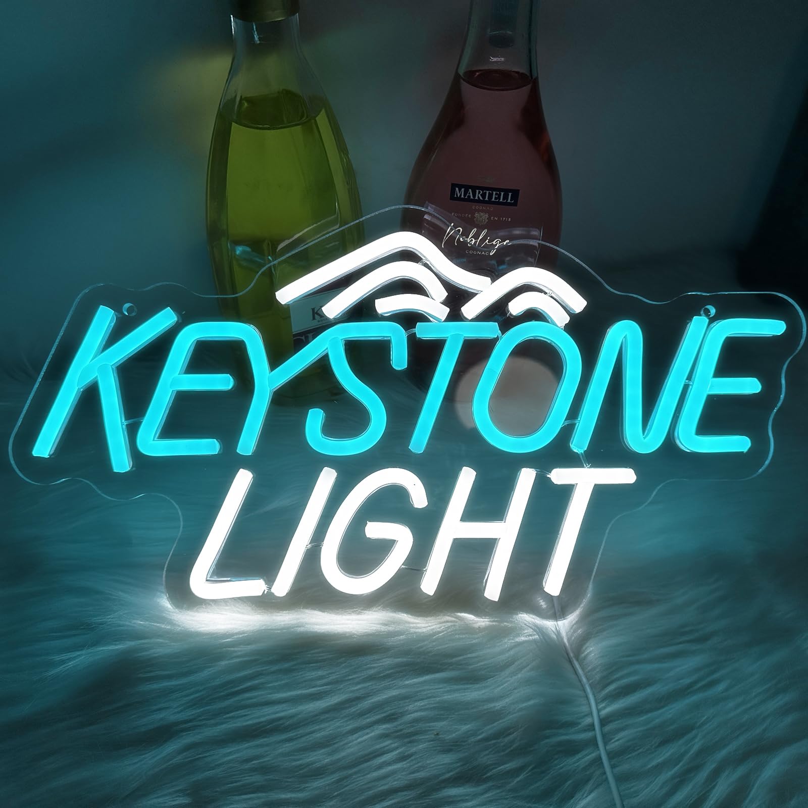 Keys Light Beer Neon Signs for Wall Decor LED Neon Bar Signs for Home Bar Decoration USB Powered Light up Business Signs for Beer Bar Man Cave Pub Store Restaurant Birthday
