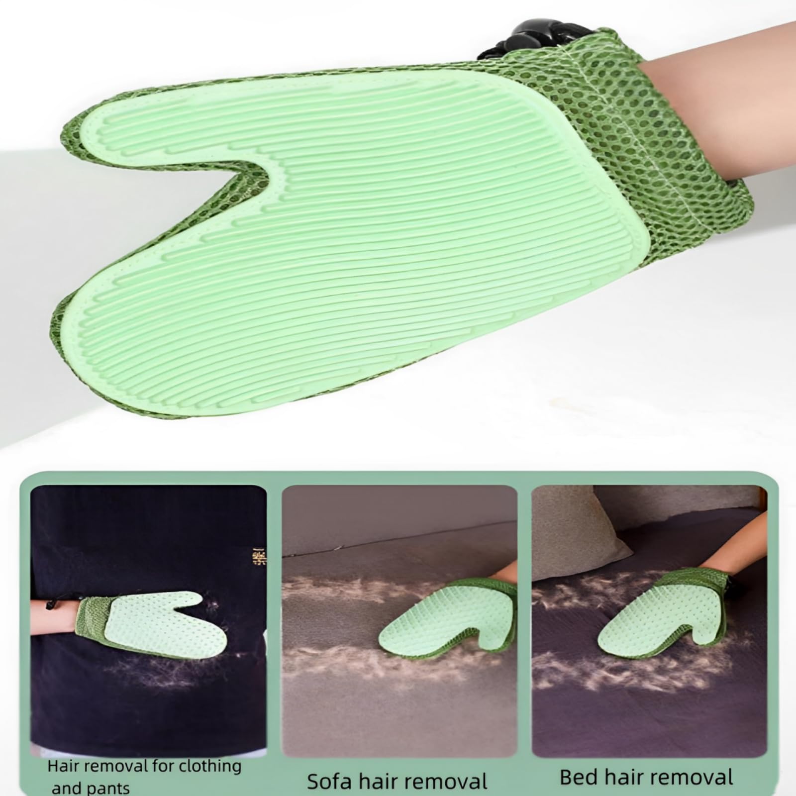 Guante de depilación de mascotas, niebla de aseo 3 en 1 para mascotas, guantes, para perros y gatos, herramientas de eliminación de pelo y sofá, ropa (azul)