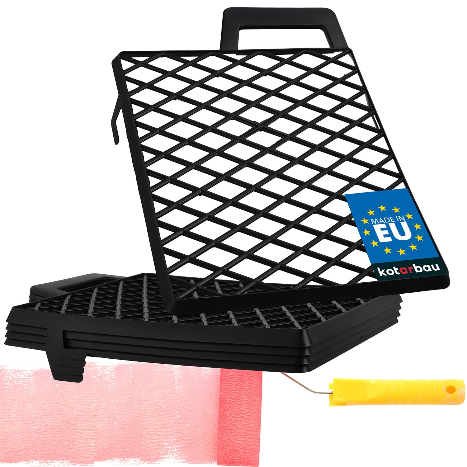 Kotarbau Black Kotarbau® Set Of 5 Plastic Scraper Grids X Mm Galvanised For Use With Paint Rollers, 250X200mm