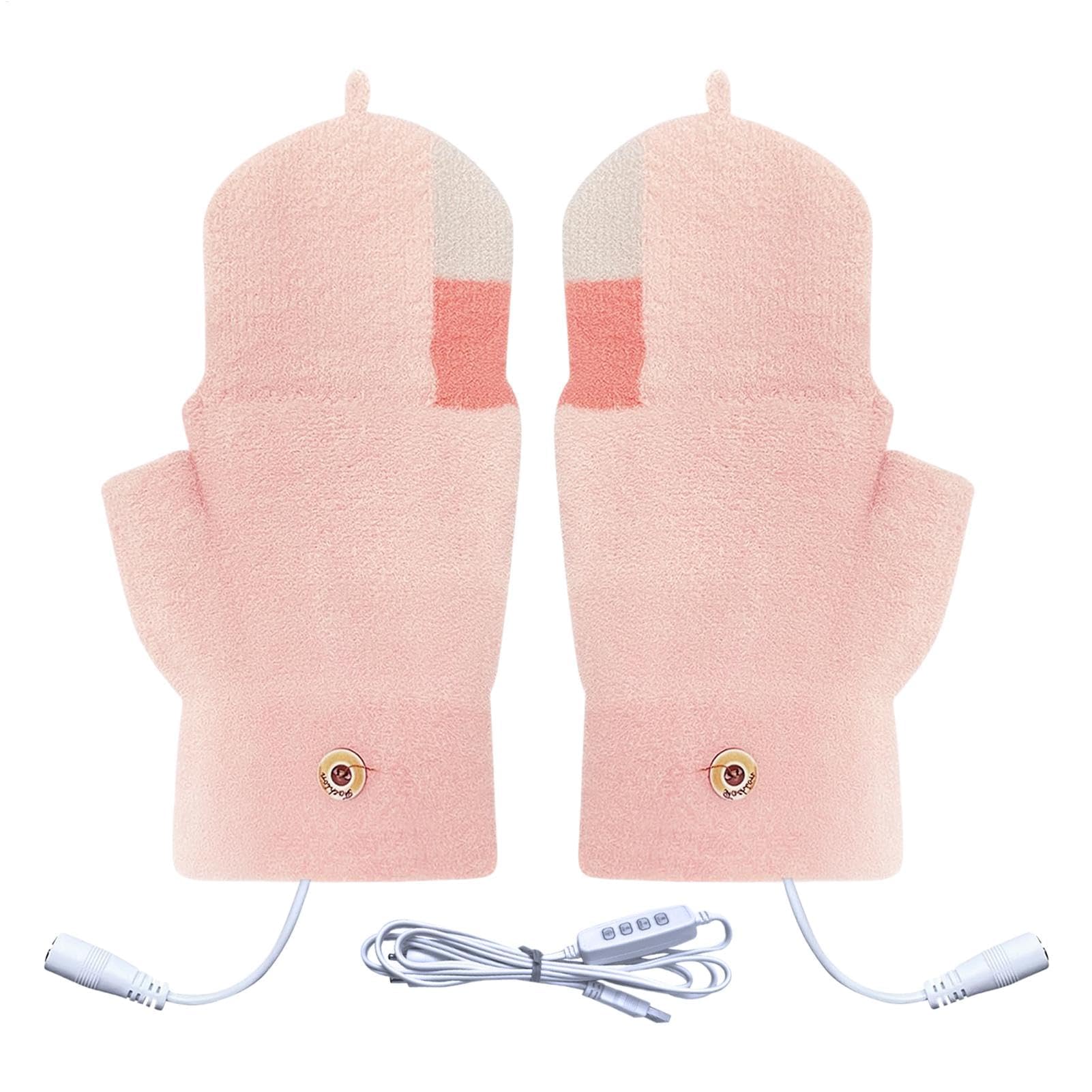 ZH1YFD Podgrzewane rękawiczki bez palców | Rękawiczki do laptopa | Rękawiczki USB typu Full & Half Hands, 3 poziomy, podgrzewane, do jazdy na nartach zimowych, do pisania na łyżwach