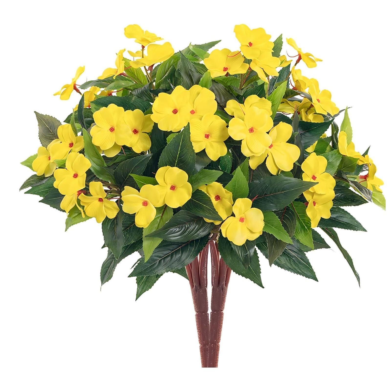 Jazuaiao Realistic Fabric Impatiens Balsamina Blooms Indoor Décoration for Busy Households Hotel and Party Arrangements Faux Impatiens Indoor Plant
