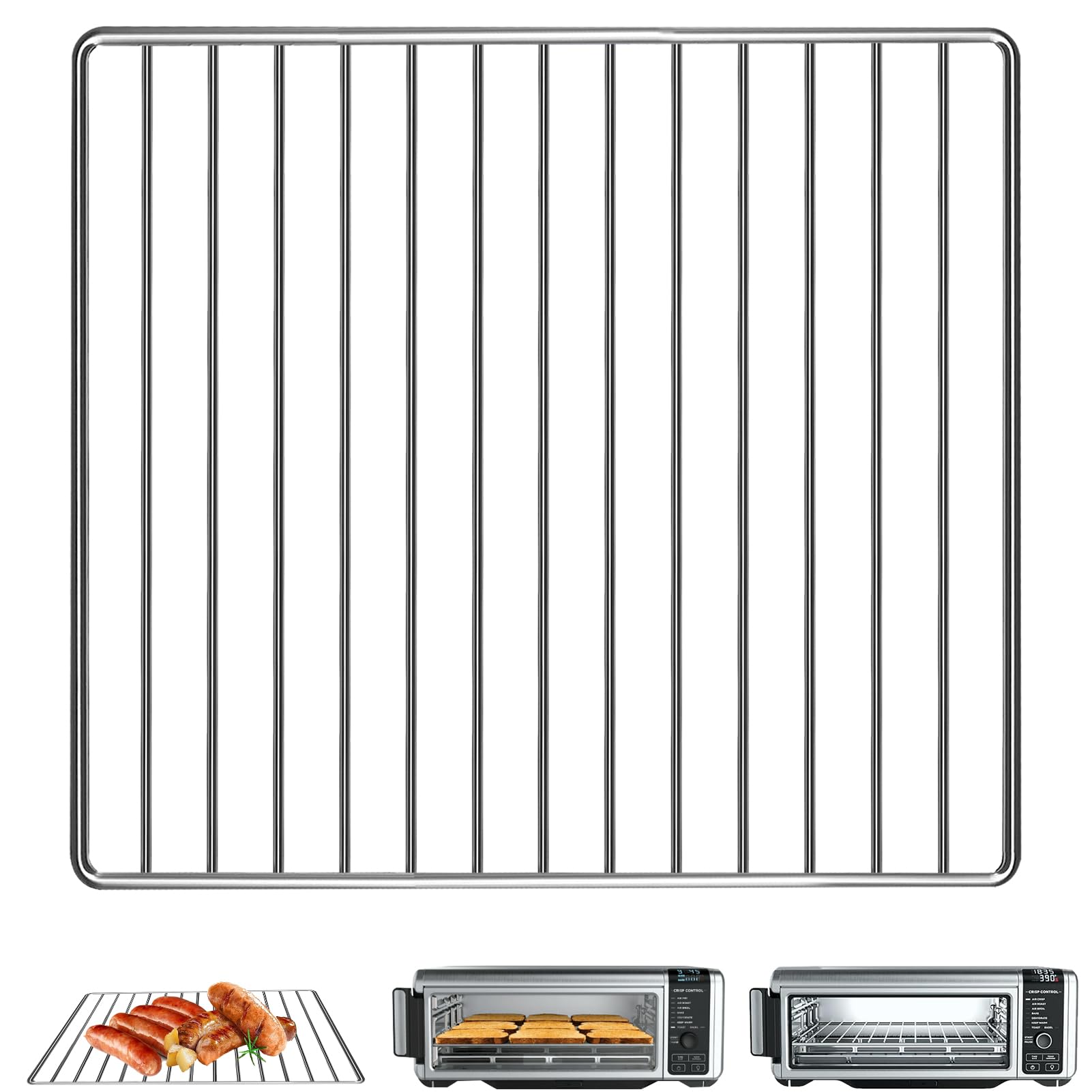 Rejilla para freidora de aire Ninja Foodi 8 en 1 SP100 SP101 Digital Air Freidora Horno de encimera, 13.4 x 13.4 pulgadas, accesorios para freidora de aire de acero inoxidable, parrilla, parrilla para