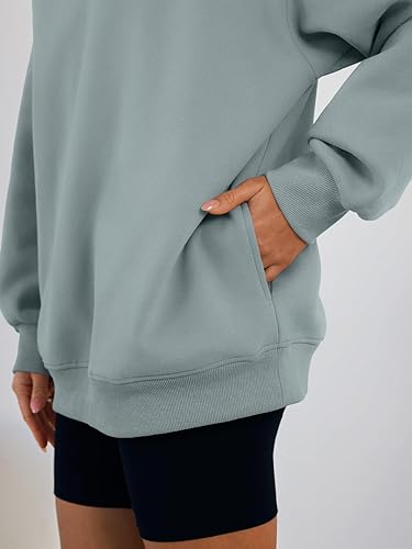 Miniatura 5 de Trendy Queen Sudaderas con capucha de gran tamaño para mujer, cómodas sudaderas de otoño a la moda 2025, trajes casuales de forro polar con bolsillos