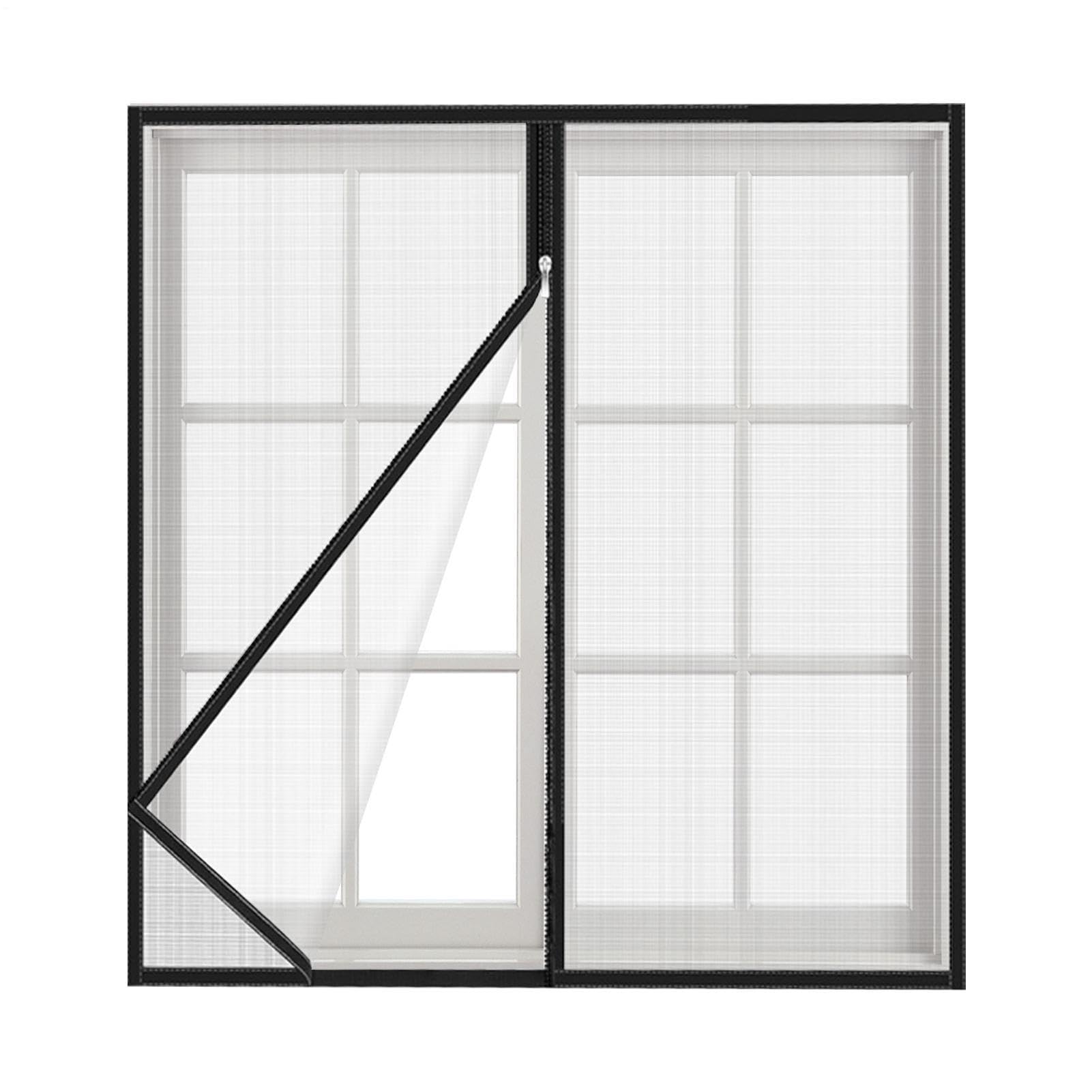 Moustiquaire de porte autocollante avec fermeture éclair pour salon et chambre