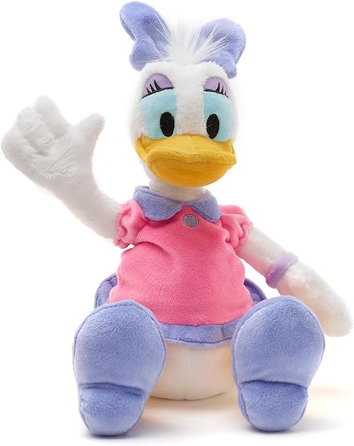 Disney Store Official Daisy Duck Small Soft Toy for Kids, 30cm/11, Cuddly Character with Soft Feel Finish and Embroidered Details, Squishy Bean Bag Tummy - Suitable for Ages 0+