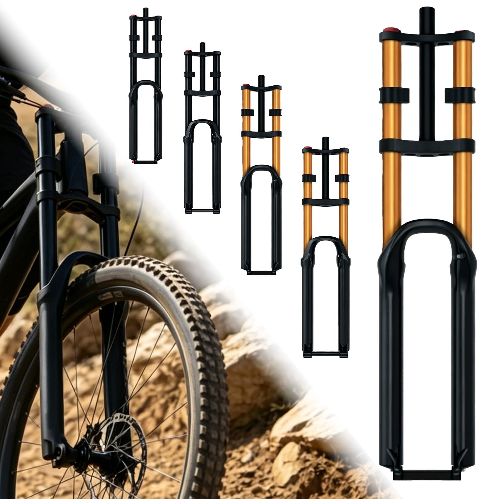 Double Shoulder Bicycle Front Forks[29-inch]Thru Axle Damping Adjustable