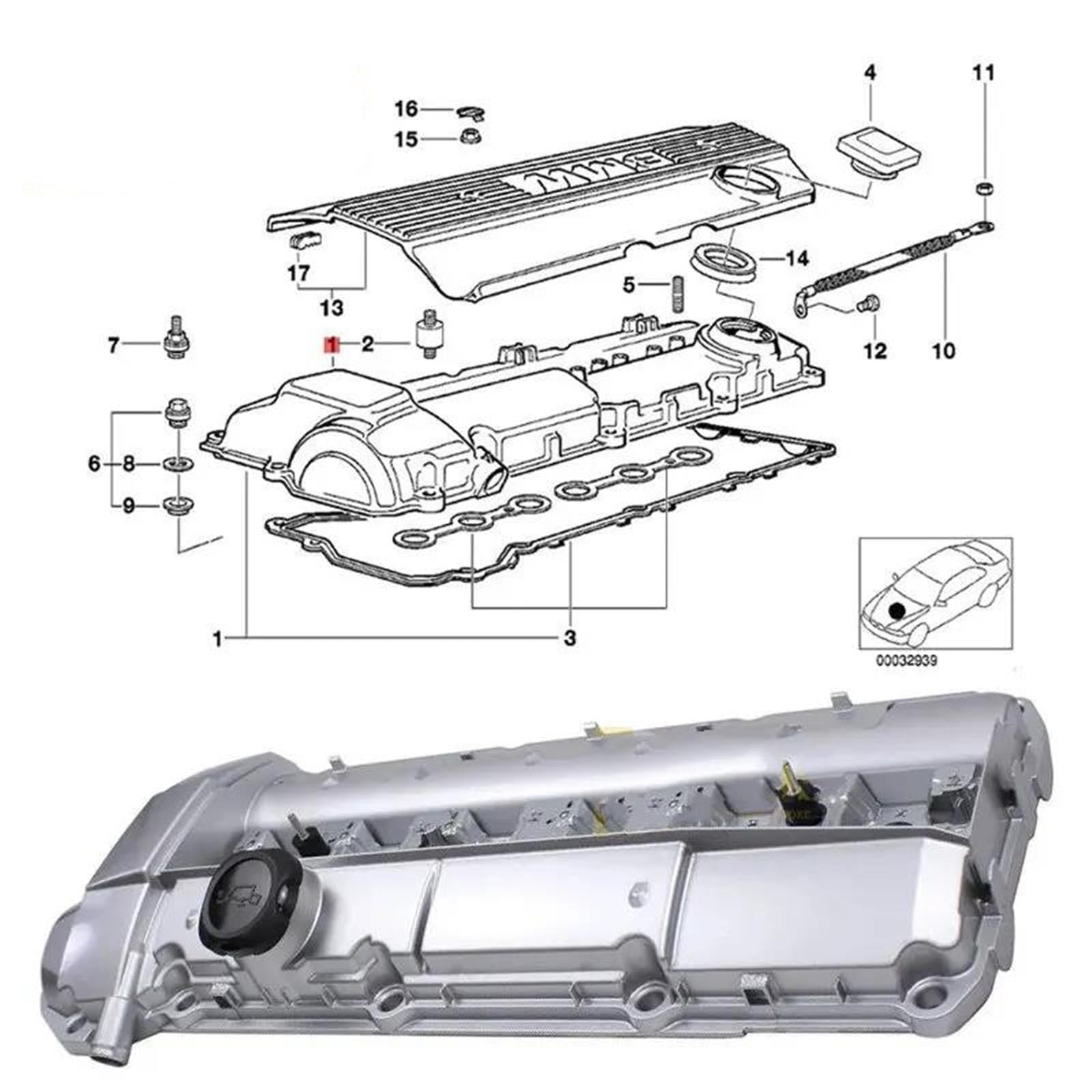 Coperchio Valvola Motore Coperchio Valvola Motore In Alluminio Per BMW Per M3 323is 328i 328is Z3 1997-1999 2.8L 3.2L L6 11121748630 11121703341 Con Guarnizione coperchio punterie