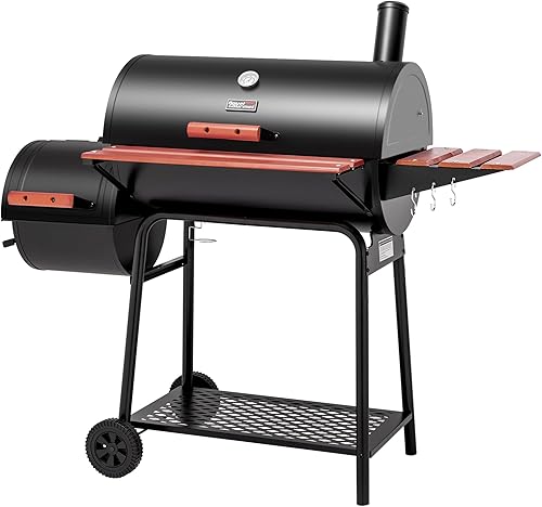 Royal Gourmet CC1830W - Parrilla de carbón de 30 barriles con mesa auxiliar, 627 pulgadas cuadradas, patio trasero al aire libre, patio y fiestas,