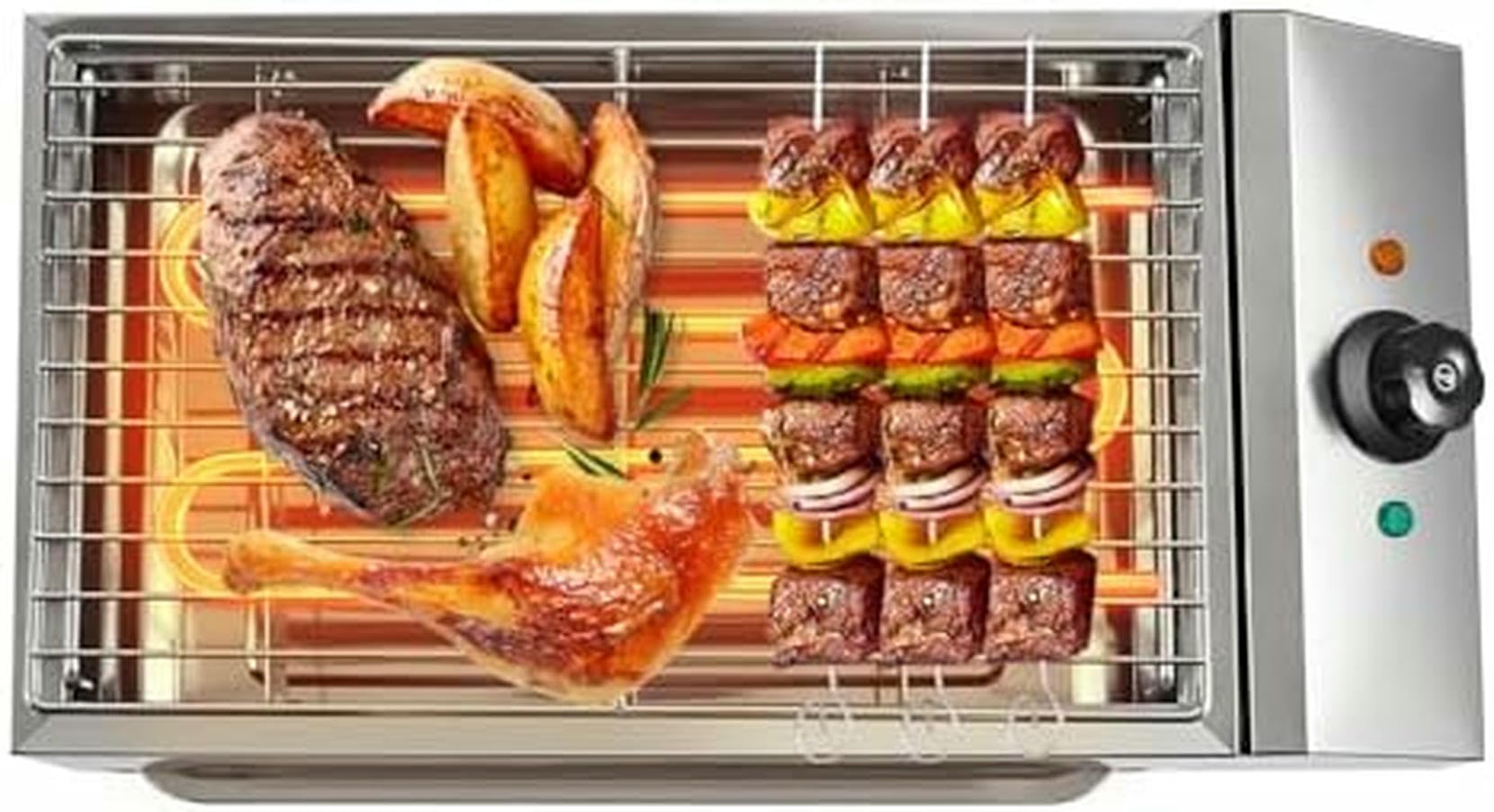 Parrilla Eléctrica Comercial 1800W Temperatura Ajustable Parrilla Eléctrica Encimera Parrilla Plana con Parrilla Antiadherente Parrilla Plana Parrilla De Placa Caliente Parrillas