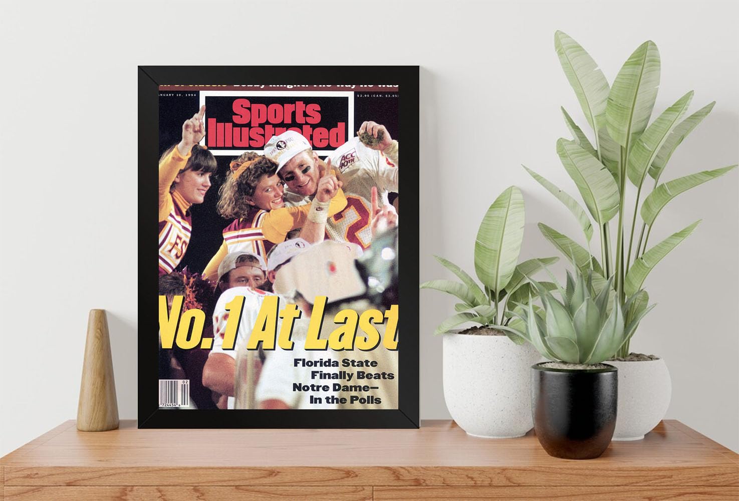 GADGETS WRAP Printed Photo Frame Matte Painting for Home Office Studio Living Room Decoration (9x11inch Black Framed) - Florida State University Matt Frier