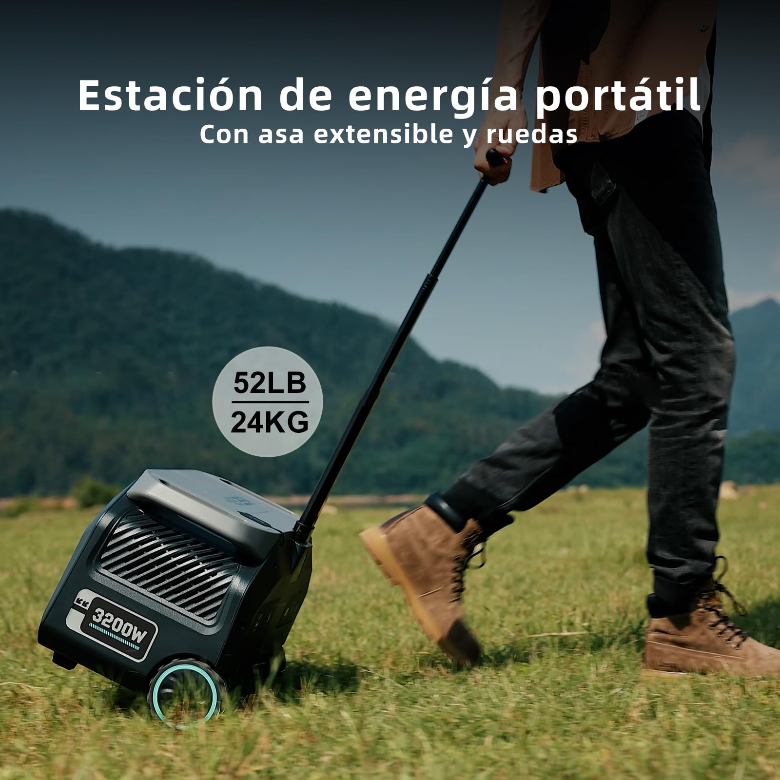 IEE 3200W Estación de Energía Portátil P3200 con 1 Panel 500W, Generador Solar 2016Wh, Batería LiFePO4, Carga Rápida 80% en 45min, APP, Power Station para Camping, Caravana, Emergencias