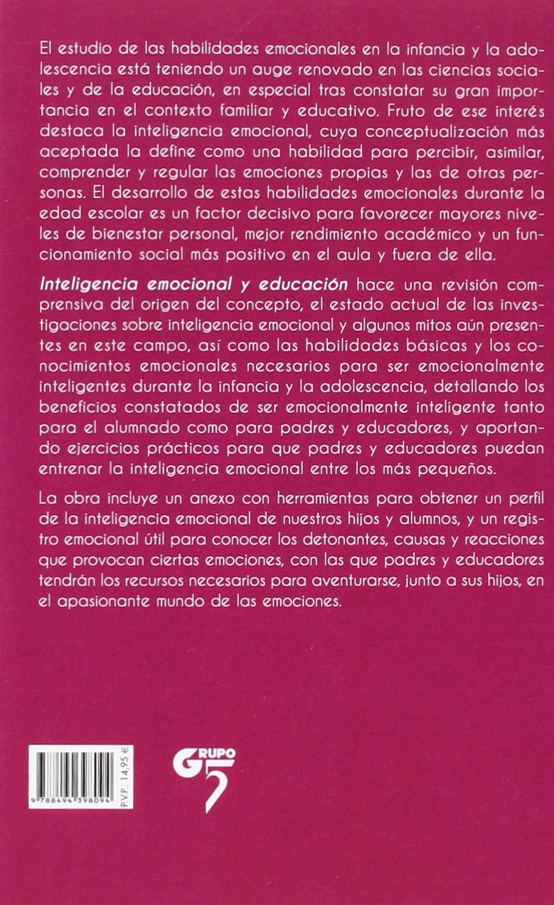 INTELIGENCIA EMOCIONAL Y EDUCACIÓN (Psicología, bienestar y salud)
