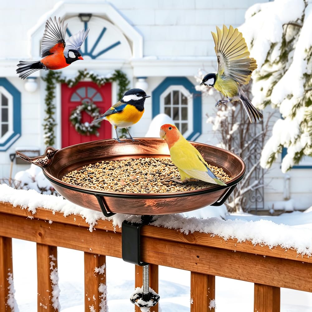 Abbeveratoio per uccelli da appendere per ringhiere del balcone, in metallo, per il bagno, per uccelli, per uccelli, per uccelli, per uccelli, antichi abbeveratoio per uccelli, resistente